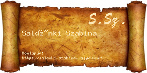 Salánki Szabina névjegykártya